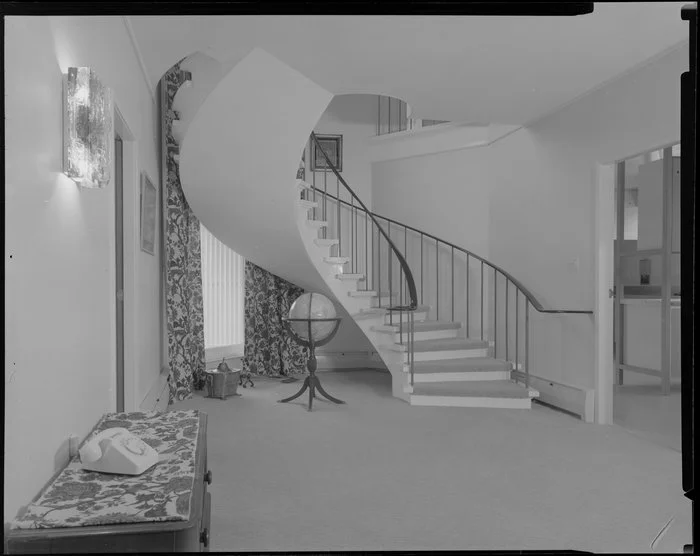 Spiral staircase in Griffin family house