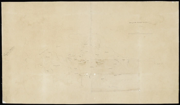 Hogan, Patrick Joseph 1804-1878 :Waingaroa Harbour and track [ms map]. [by] P J Hogan. [185-?]