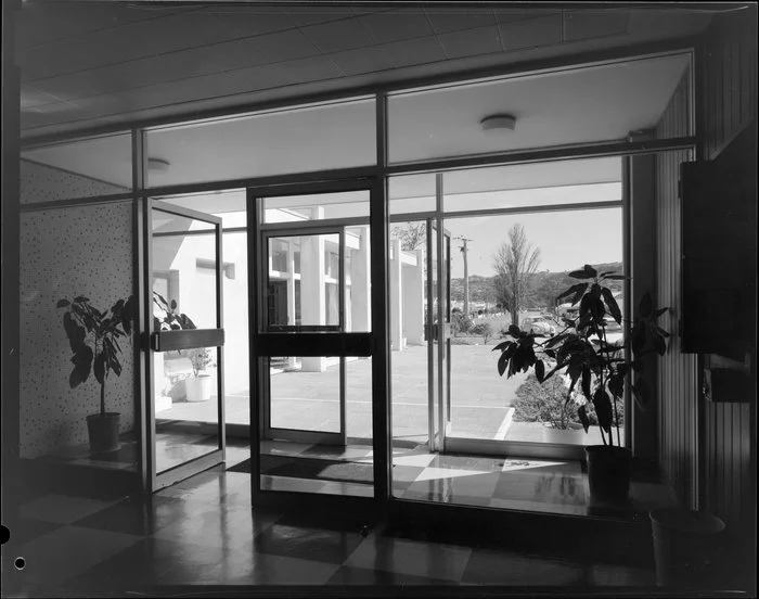 Entrance to nurse's home, Lower Hutt Hospital