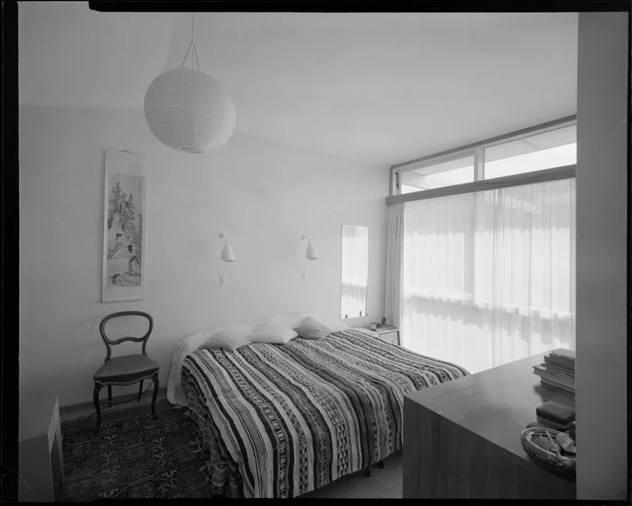 Bedroom interior, Brosnahan house, Wellington