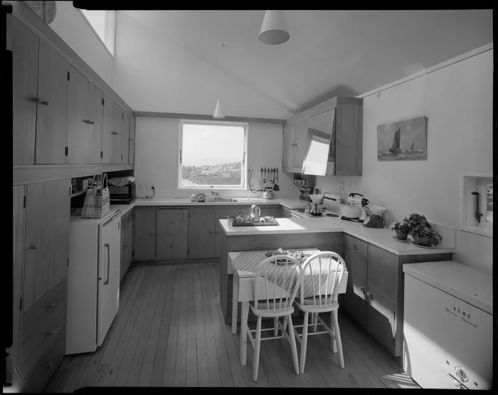 Kitchen interior, Brosnahan house, Wellington