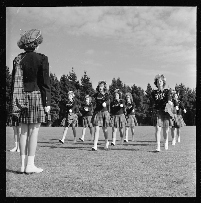 Leader and nine girls from the Sargettes marching team