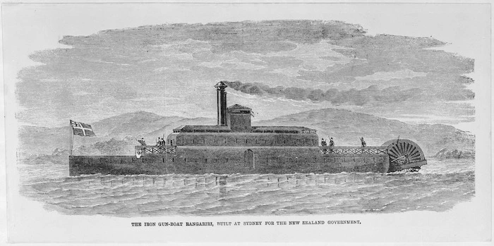 [Illustrated London News] :The iron gun-boat Rangariri, built at Sydney for the New Zealand Government. - [London ; Illustrated London News, 1864?]