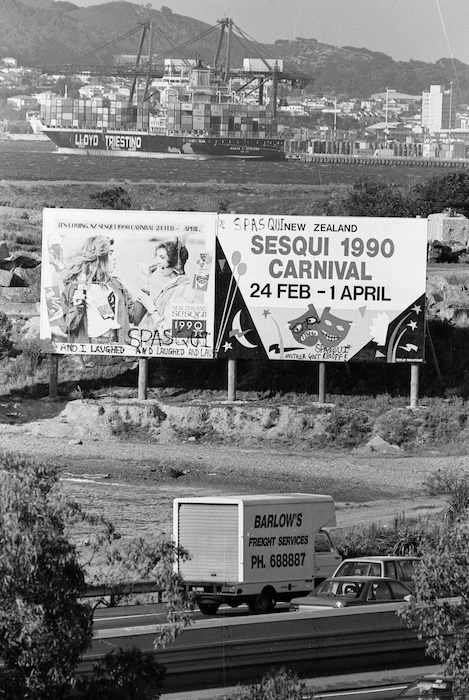 Defaced banners advertising the failed Sesqui Carnival - Photographs taken by John Nicholson
