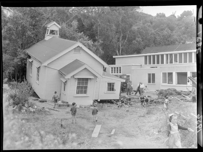 Relocation of a small church at Seatoun, Wellington