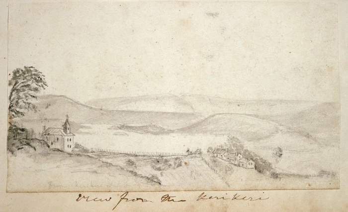 [Taylor, Richard], 1805-1873 :View from the Kerikeri Church. [Between 1839 and 1843]