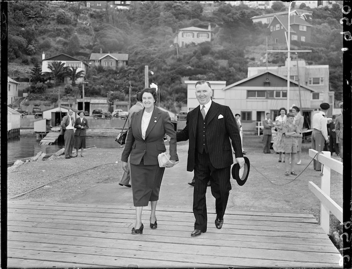 Prime Minister Sidney Holland departing for London