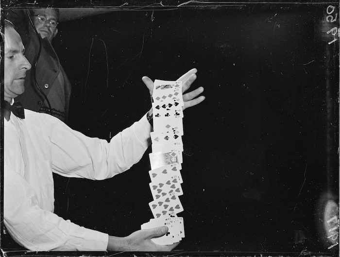 Cecil Morris doing magic card tricks