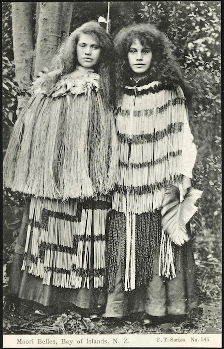 [Postcard]. Maori belles, Bay of Islands, N.Z. F.T. series no 545 [1900-1920].