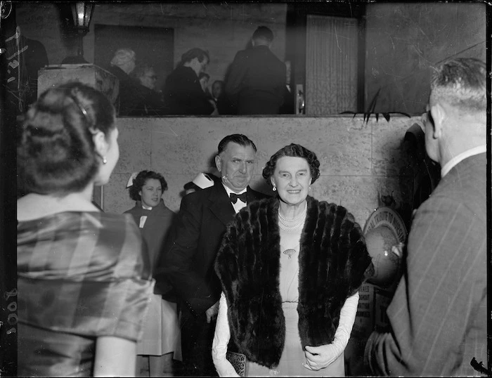 Sidney Holland and a woman at the Parliamentary ball