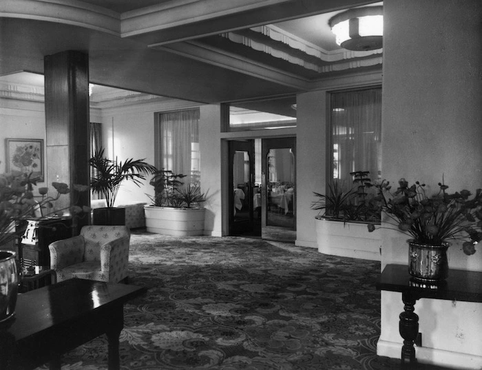 View of the entrance to the dining room, Royal Oak Hotel, Wellington