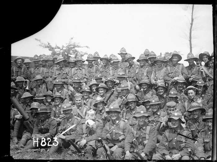 A New Zealand battalion after the Battle of Messines, World War I