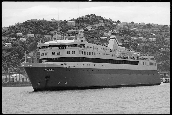 Cook Strait ferry Arahura on her maiden voyage, Wellington Harbour - Photograph taken by Ian Mackley
