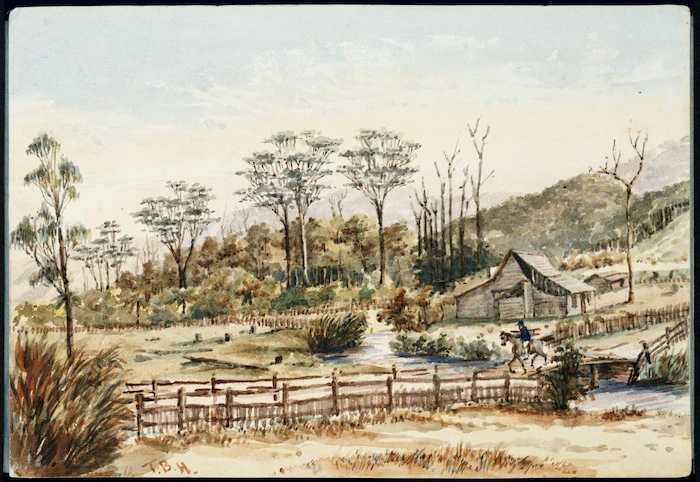 Hutton, Thomas Biddulph, 1824-1886 :[The distant hills are those lying behind Wellington. 1861]