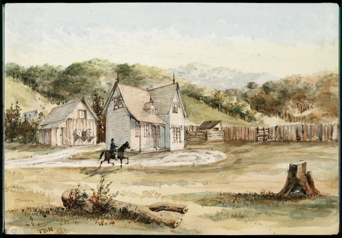 Hutton, Thomas Biddulph, 1824-1886 :[St James Parsonage, Hutt]. 1861