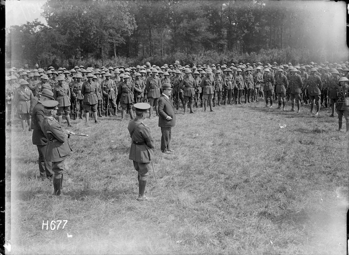Sir Joseph Ward addresses the New Zealand Pioneer Battalion, World War I
