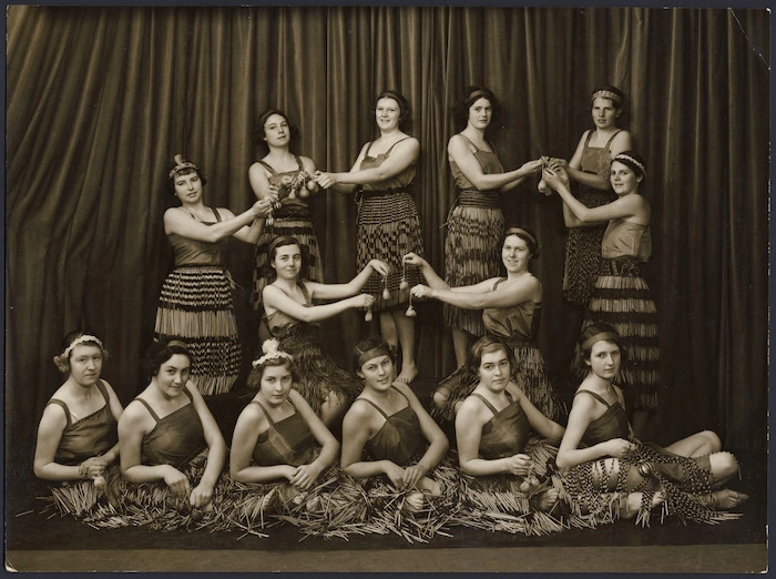 Wellington Girls College students as poi dancers - photograph taken by P H Jauncey
