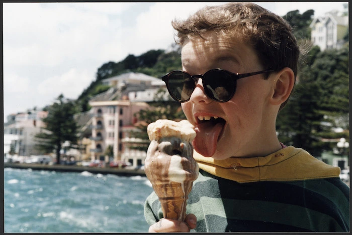 Boy eating ice cream - Photograph taken by Juley Van Der Reyden