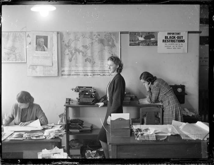 Office and workers, during World War II