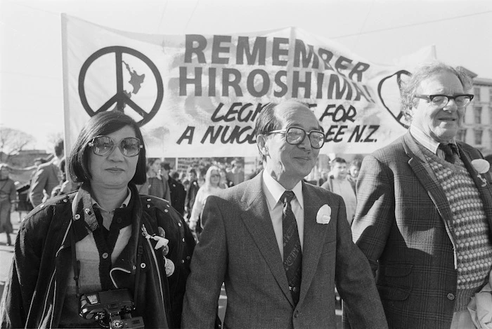 Japanese participants in peace march, Wellington, New Zealand - Photograph taken by Greg King