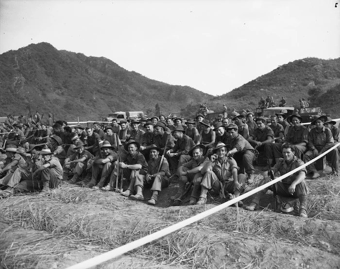 Australian and New Zealand troops at concert by band of US 1st Cavalry Division, Korea