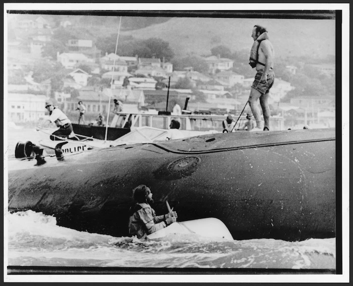 Auckland protest against submarine USS Haddo, New Zealand