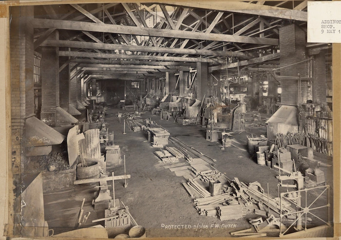 Addington blacksmith shop, 9 May 1898 - Photograph taken by F W Dutch