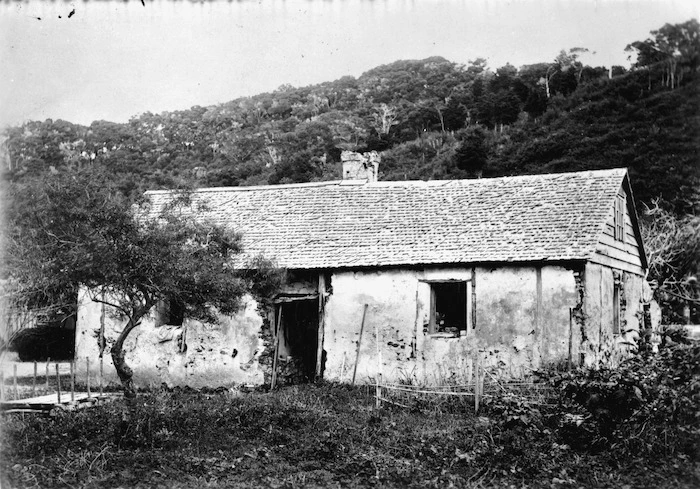 Derelict house at Paihia, built for Rawiri Taiwhanga, 1831
