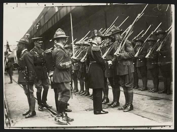 The Prince of Wales inspecting troops, Auckland