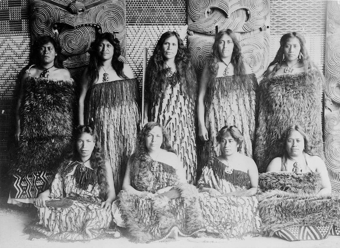 Group of Maori women including Maggie and Bella Papakura