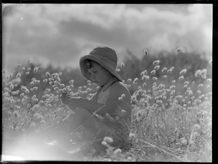 Summer Child Studies series, unidentified young girl in a field