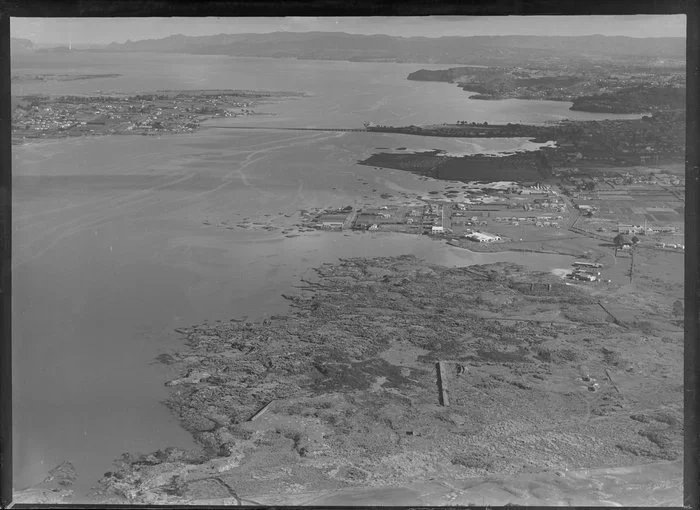 Onehunga waterfront and Mangere Bridge, Auckland