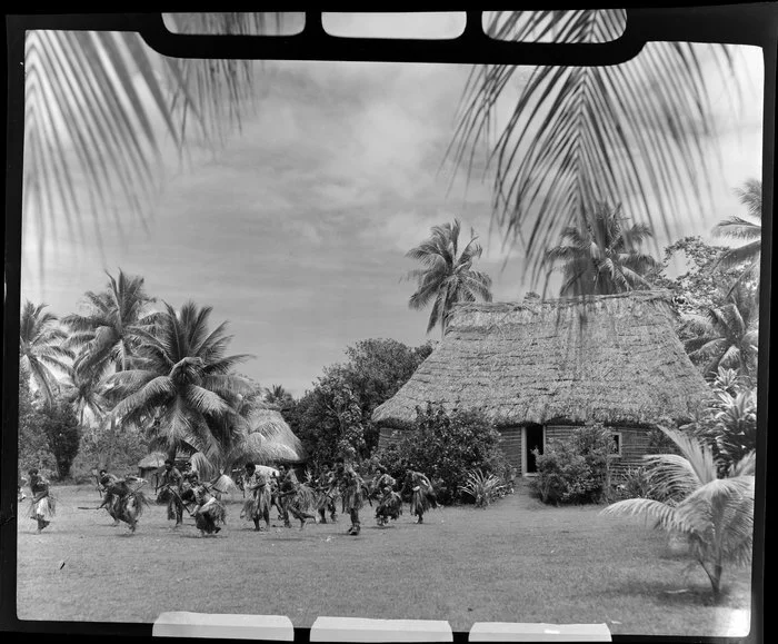 Male dancers at the meke, Lautoka, Fiji
