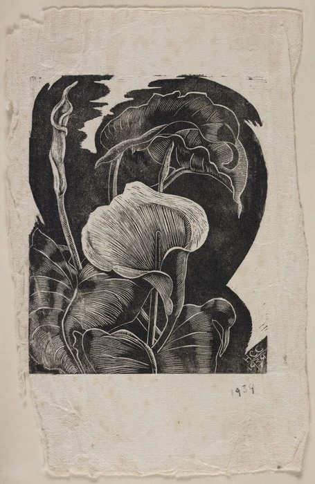 Cook, Hinehauone Coralie, 1904-1993 :[Arum lilies] H.C.C. 1939