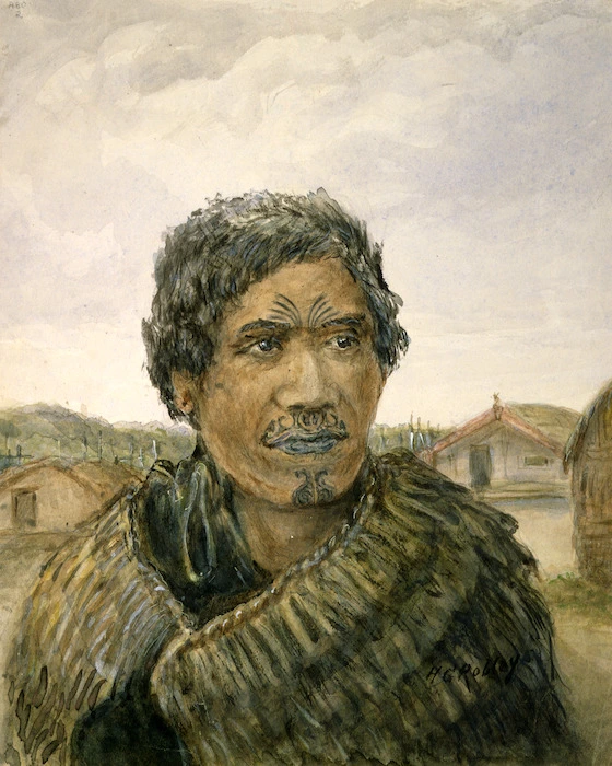 Robley, Horatio Gordon 1840-1930 :Woman of the Ngaiterangi tribe, Bay of Plenty. 1864.