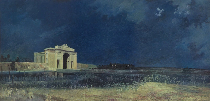Longstaff, William 1879-1953 :Menin Gate at midnight. [ca 1927?].