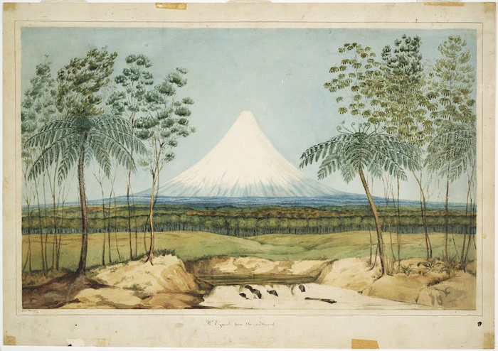 Heaphy, Charles, 1820-1881 :Mt Egmont from the southward. [September? 1840]