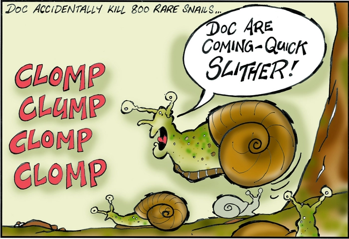 Crimp, Daryl, 1958-:DOC accidentally kill 800 rare snails. 11 November 2011
