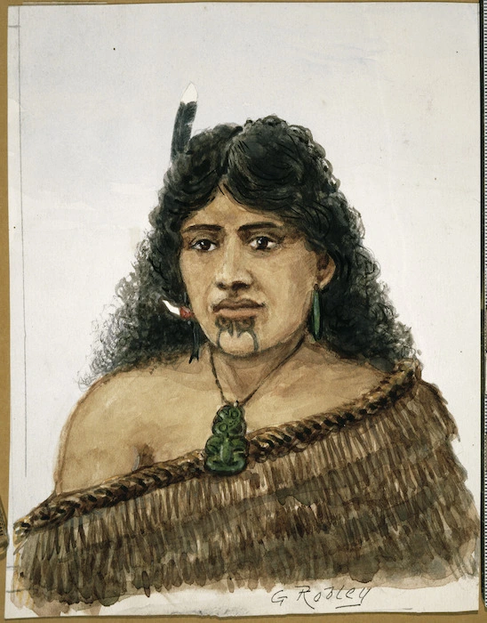 Robley, Horatio Gordon, 1840-1930 :[Maori woman] / G. Robley. [1863 or 1864?]