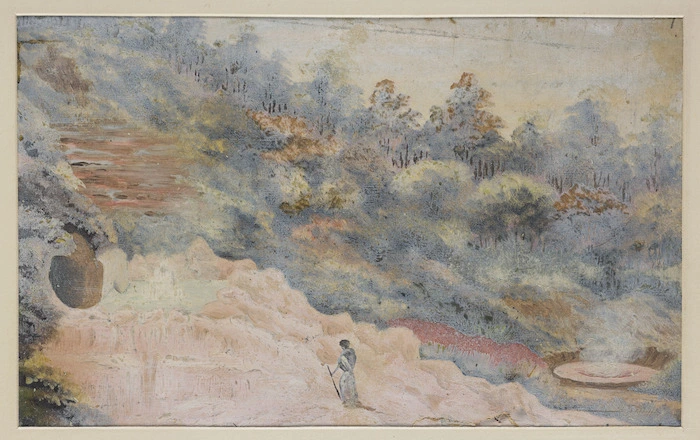 Backhouse, John Philemon, 1845-1908 :[Venus geyser. The Spa, Taupo, ca 1880]