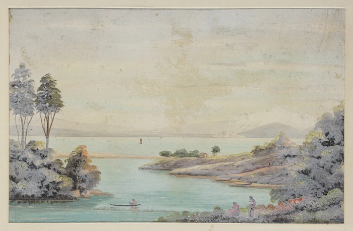 Backhouse, John Philemon, 1845-1908 :The Waikato River leaving Lake Taupo. [ca. 1880]