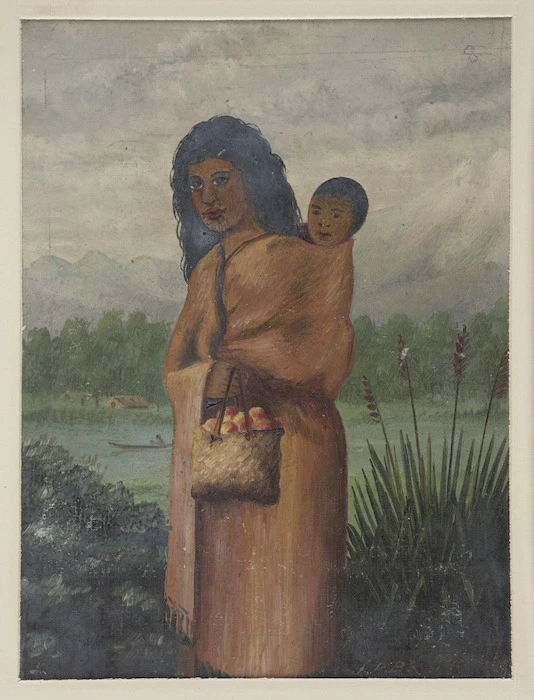 Backhouse, John Philemon, 1845-1908 :[Maori woman and child. ca 1880]