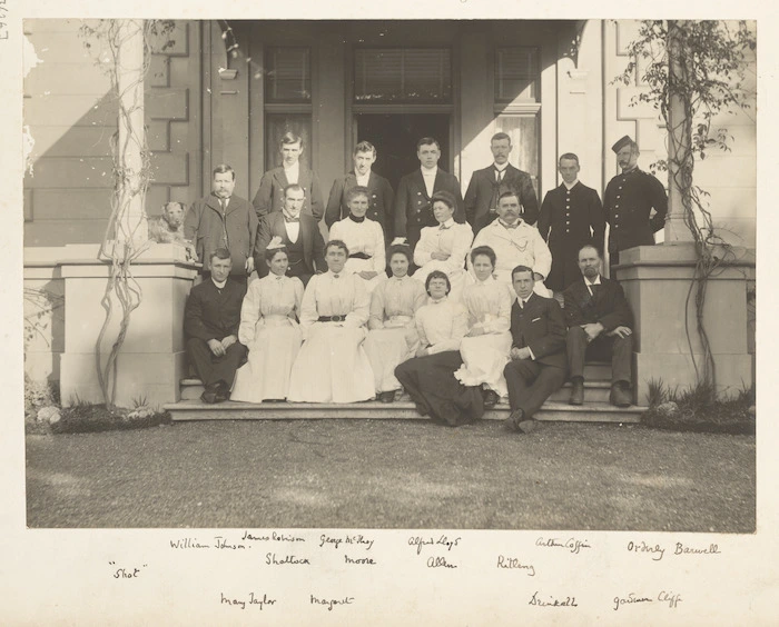 Group at Government House, Auckland - Photograph taken by Herman John Schmidt