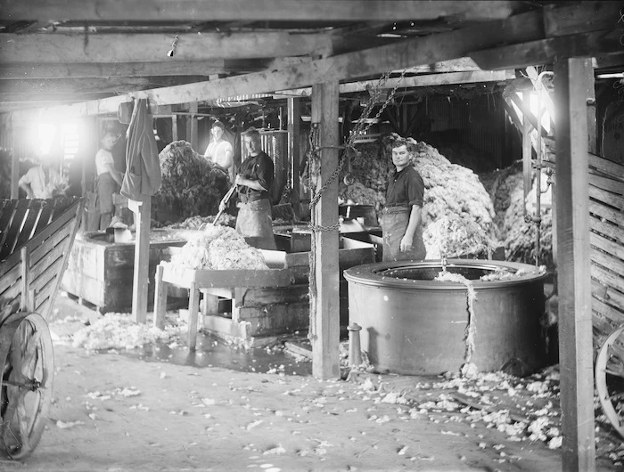 Woolscouring at W Tucker Ltd, Whakatu, Hastings