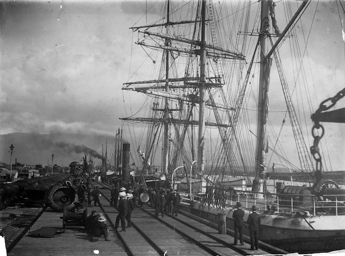 Ships at the crane wharf, Westport