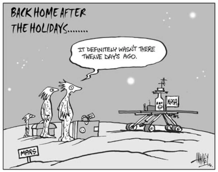Back home after the holidays...... "It definitely wasn't there twelve days ago." 6 January, 2004.