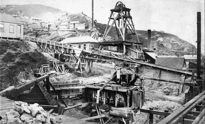 Gold mine of New Zealand Caledonian Gold Mine Ltd at the entrance to Moanataiari Valley