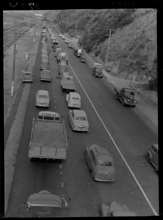 Traffic jam on Hutt Road, Wellington