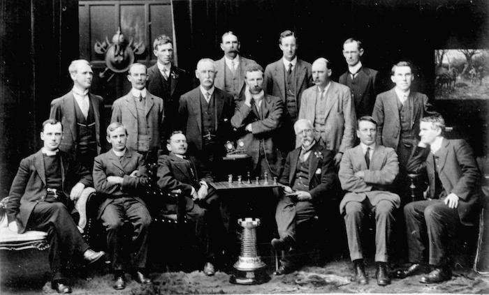 Group at the 1914 Chess Championship of New Zealand, in Christchurch