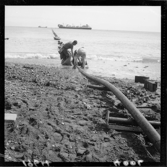 Cook Strait power cables being laid from Oteranga Bay, Wellington